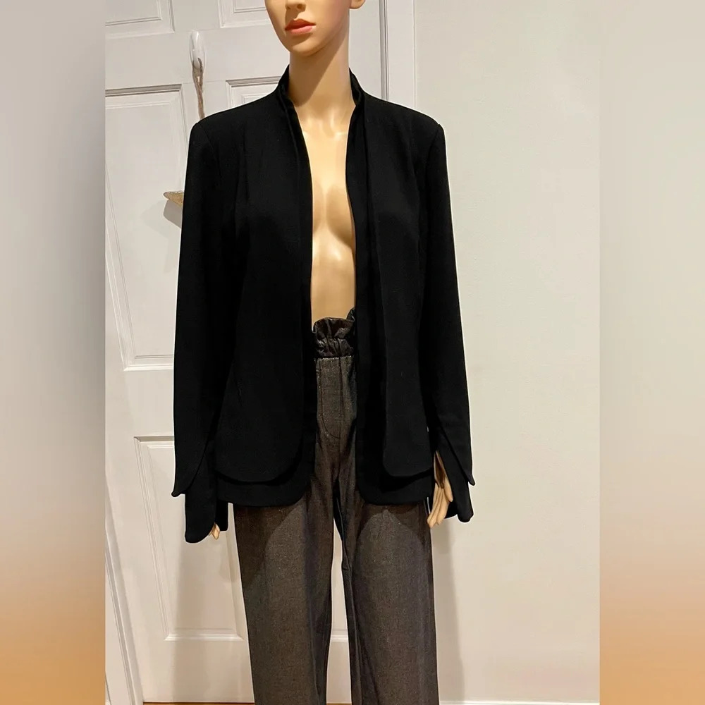 Fate Black Slit-Sleeve Blazer Jacket Women Size Large.